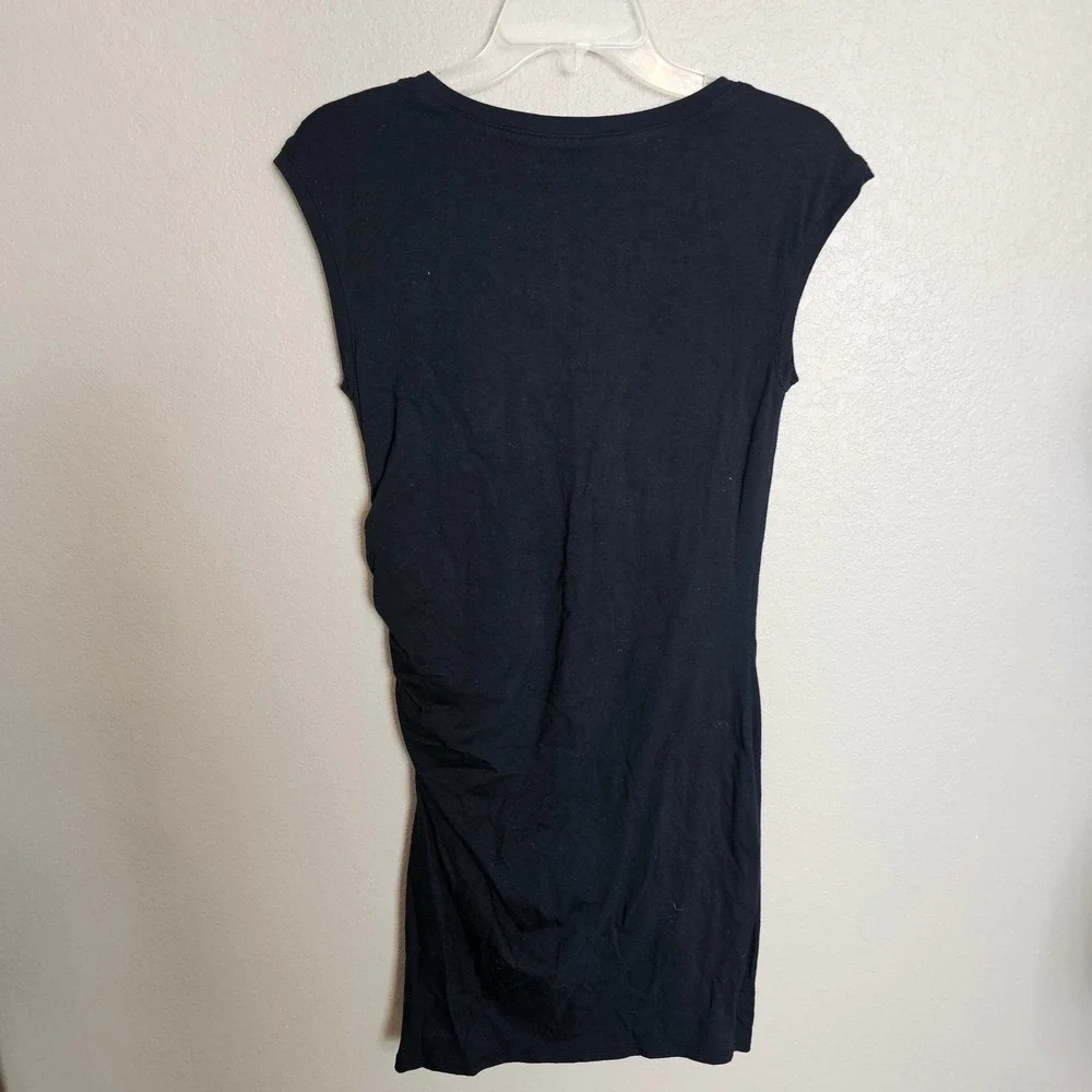 Athleta Carefree Tee Cap Sleeve pima cotton‎ Jersey Knit Dress Small black